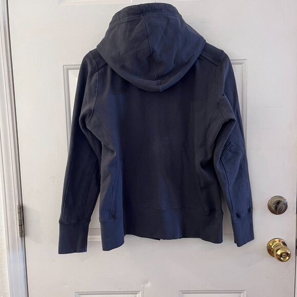 American Giant Woman's Oxford Blue Classic Full Zipper Hoodie Sz Med - Picture 5 of 11